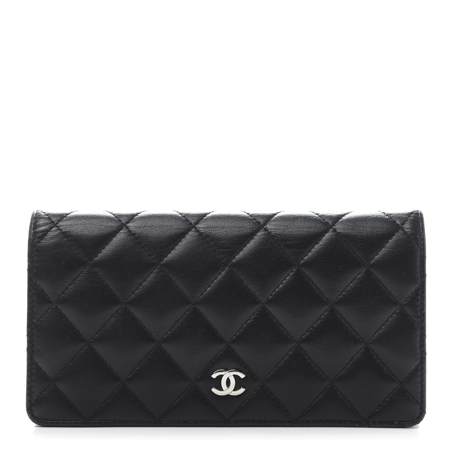 Chanel Lambskin Quilted Yen Wallet Black 1 of 13