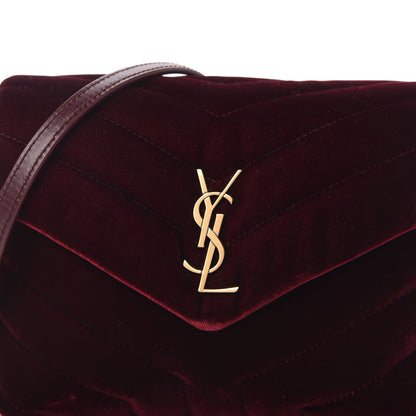 Saint Laurent Velvet Y Quilted Monogram Toy Loulou Crossbody Bag French Burgundy 10 of 10
