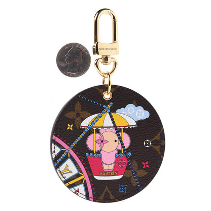 Louis Vuitton Monogram 2020 Christmas Animation Big Wheel Bag Charm Key Ring Rose Ballerine 3 of 9