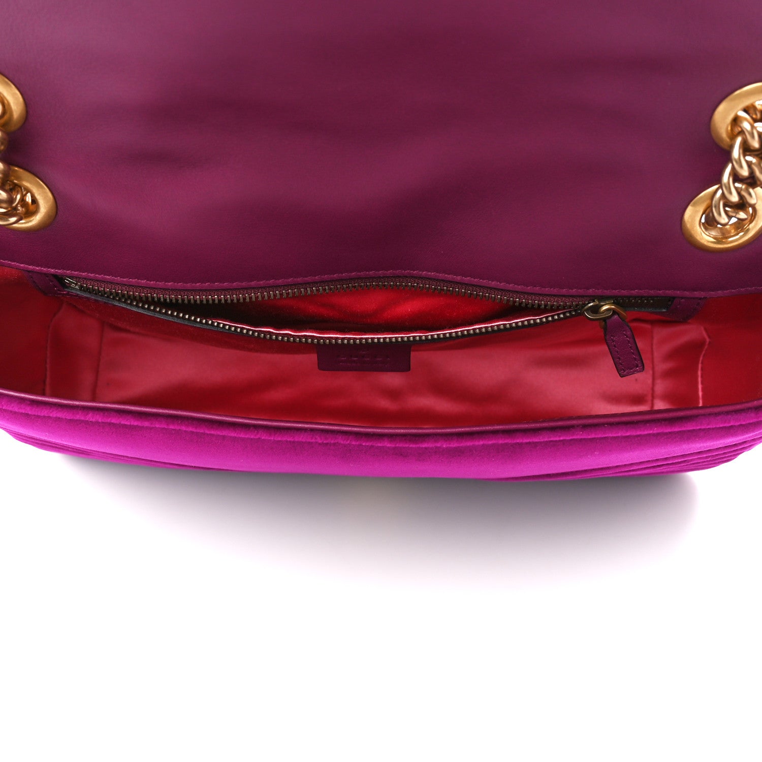 Gucci Velvet Matelasse Medium GG Marmont Shoulder Bag Fuchsia Violet Cyclamen 5 of 11
