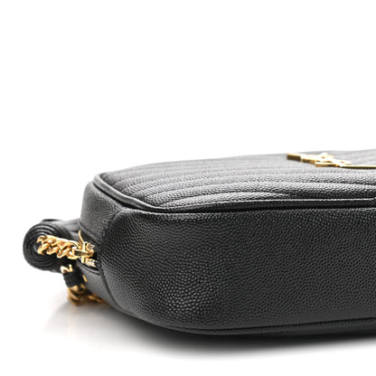 Saint Laurent Grain De Poudre Matelasse Monogram Mini Lou Camera Bag Black 8 of 10