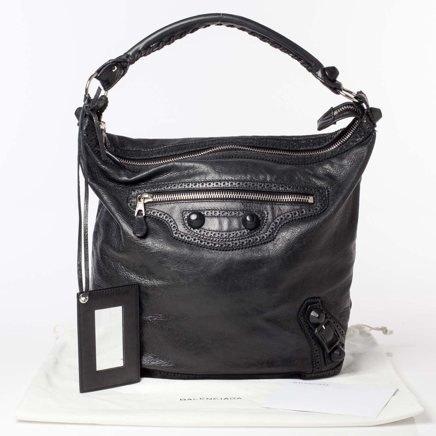 Agneau Giant Brogues Hardware Day Hobo Black