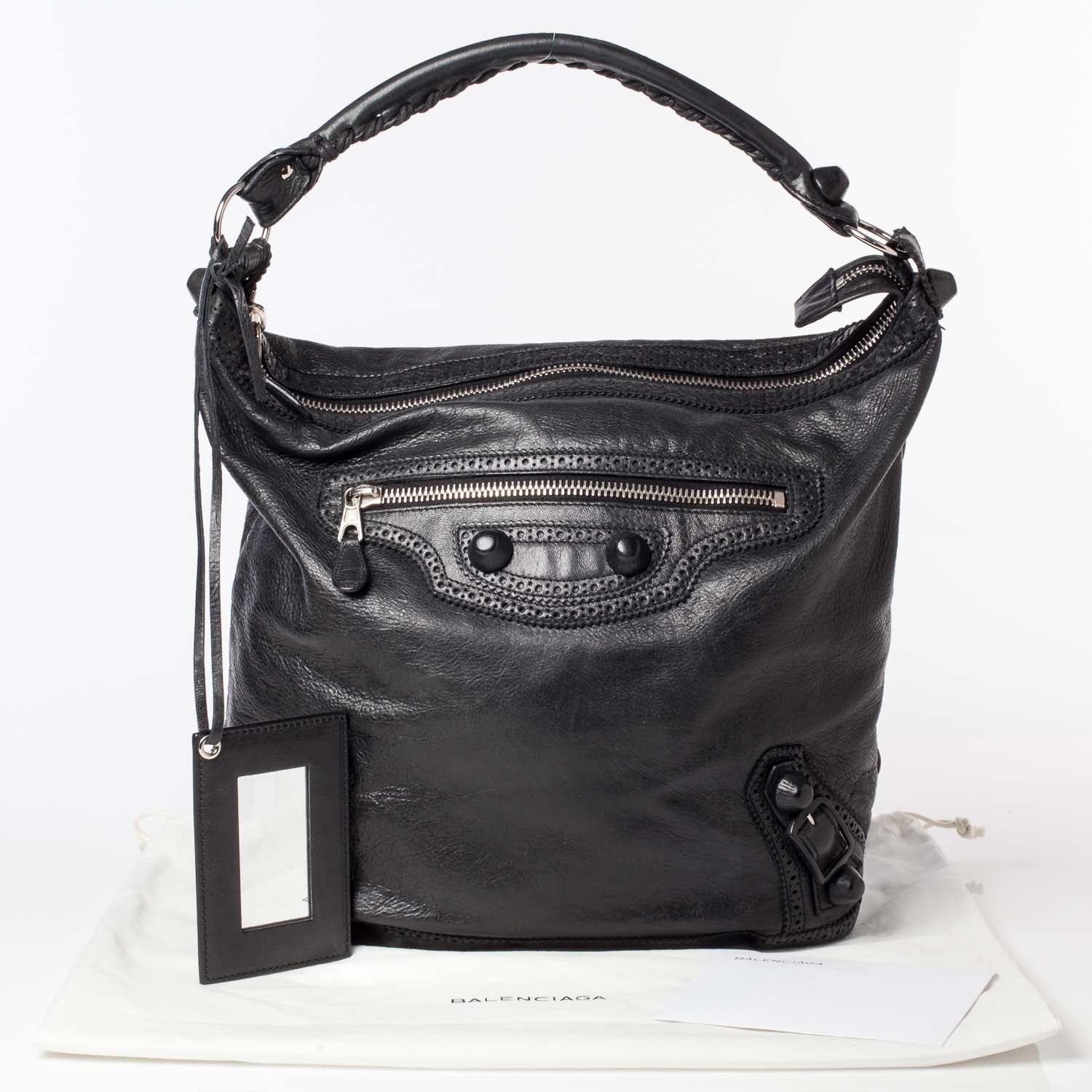 Balenciaga Agneau Giant Brogues Hardware Day Hobo Black 10 of 10