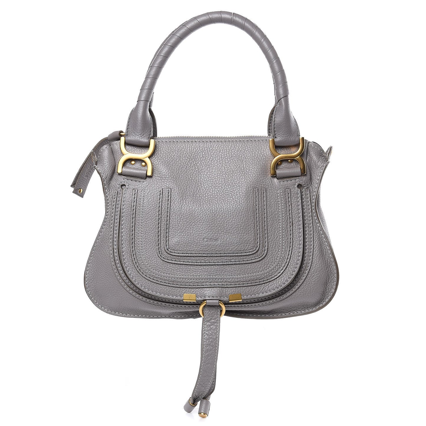 Calfskin Small Marcie Satchel Cashmere Grey