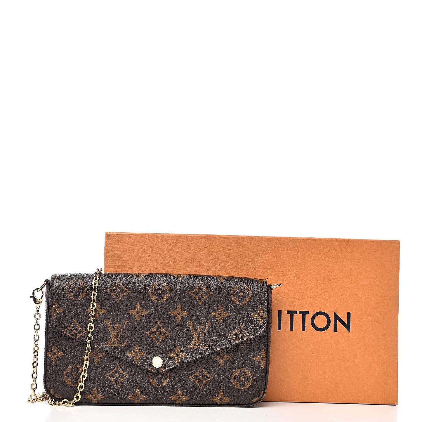 Monogram Pochette Felicie Chain Wallet Fuchsia