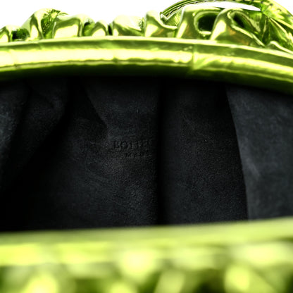 Bottega Veneta Metallic Crushed Calfskin The Mini Pouch Chlorophyll 6 of 9
