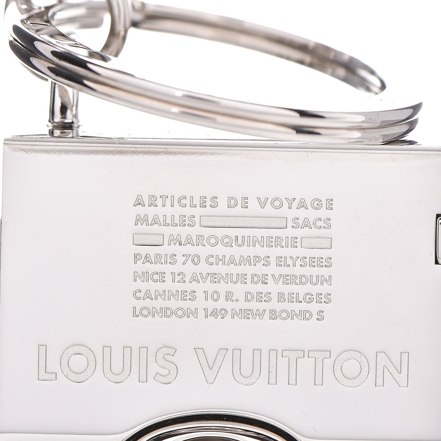 Travel Stamp Truck Bag Charm Key Holder Silver