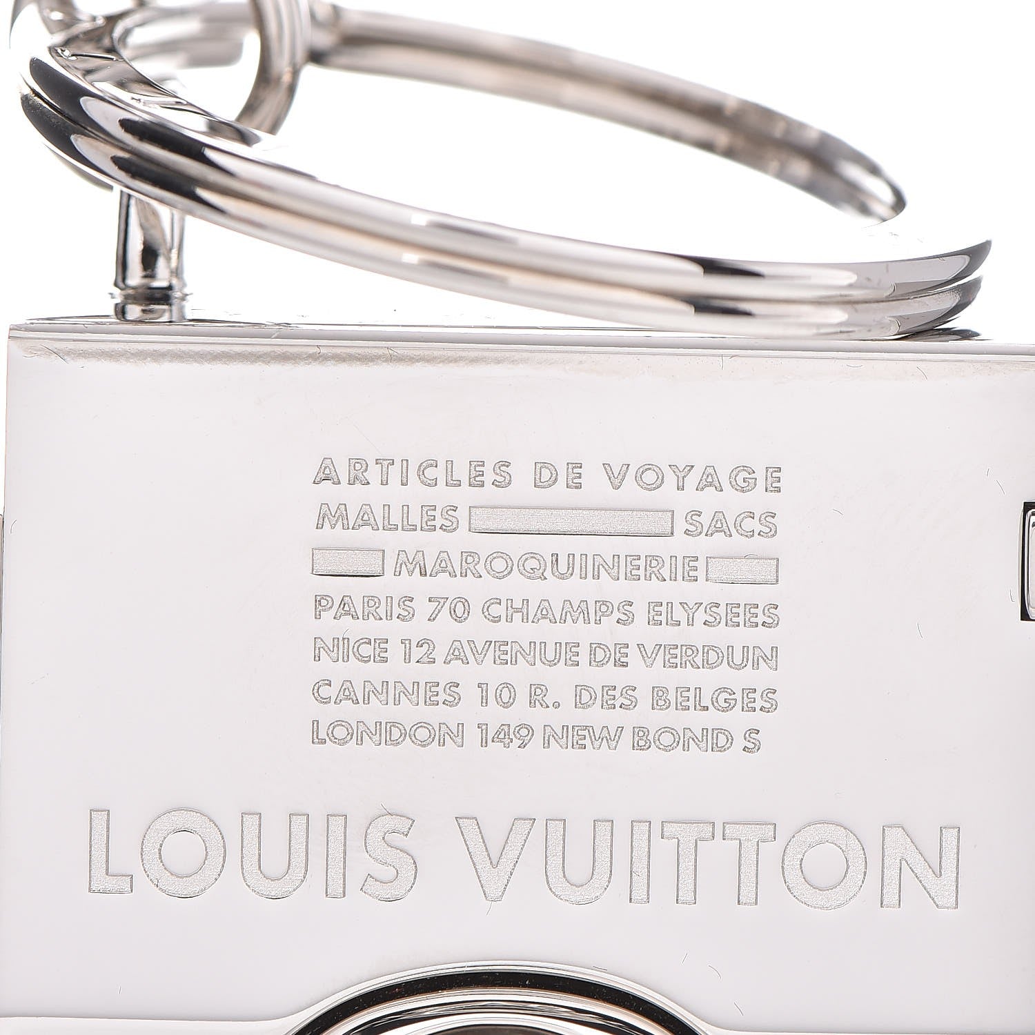 Louis Vuitton Travel Stamp Truck Bag Charm Key Holder Silver 3 of 7