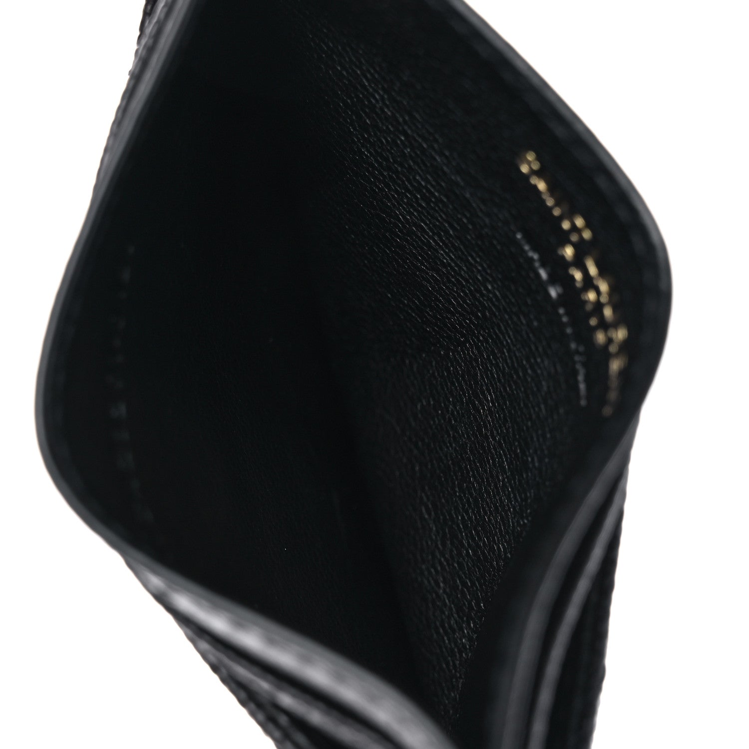 Saint Laurent Grain De Poudre Matelasse Chevron Monogram Credit Card Case Black 5 of 8
