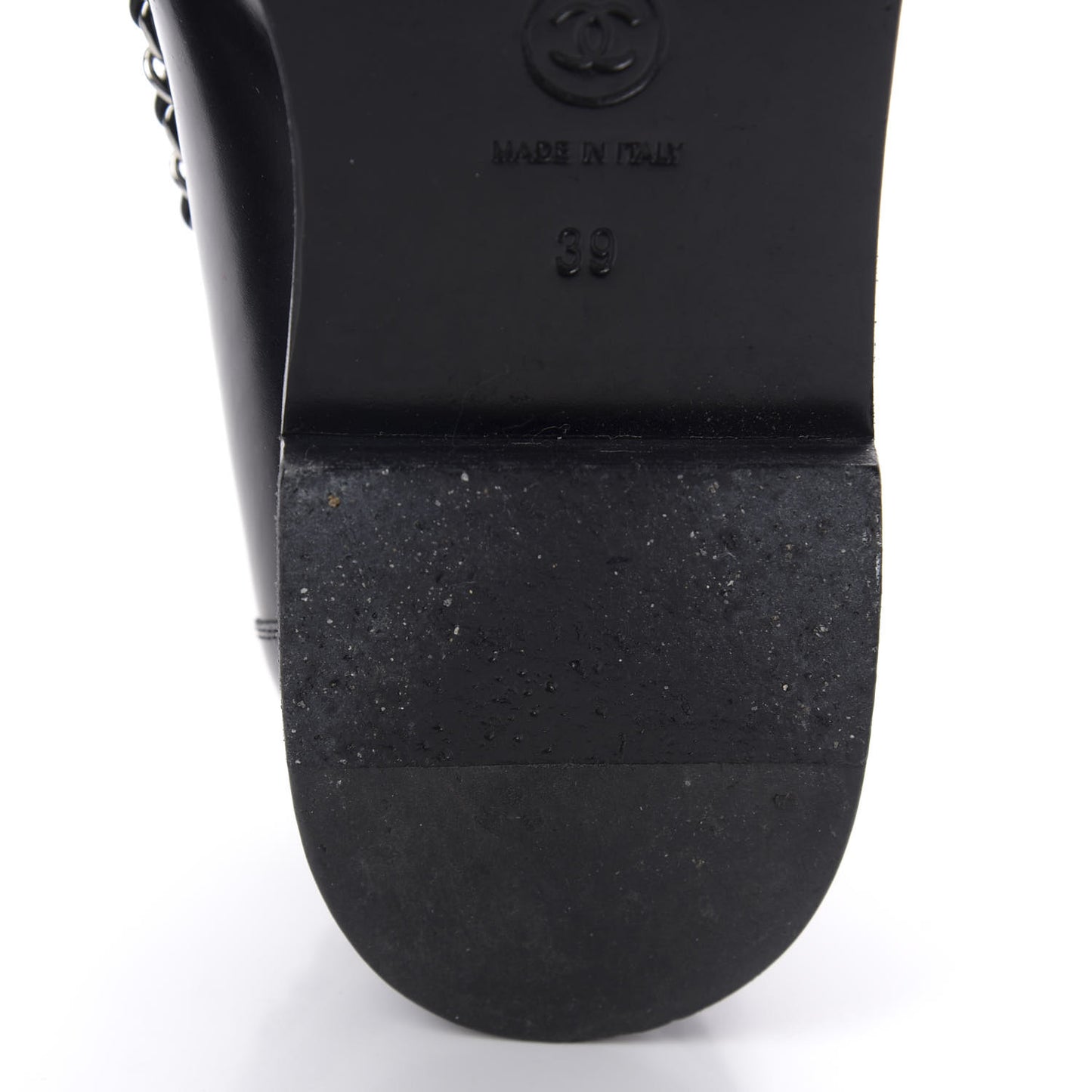 Calfskin Chain Mocassin Loafers 39 Black