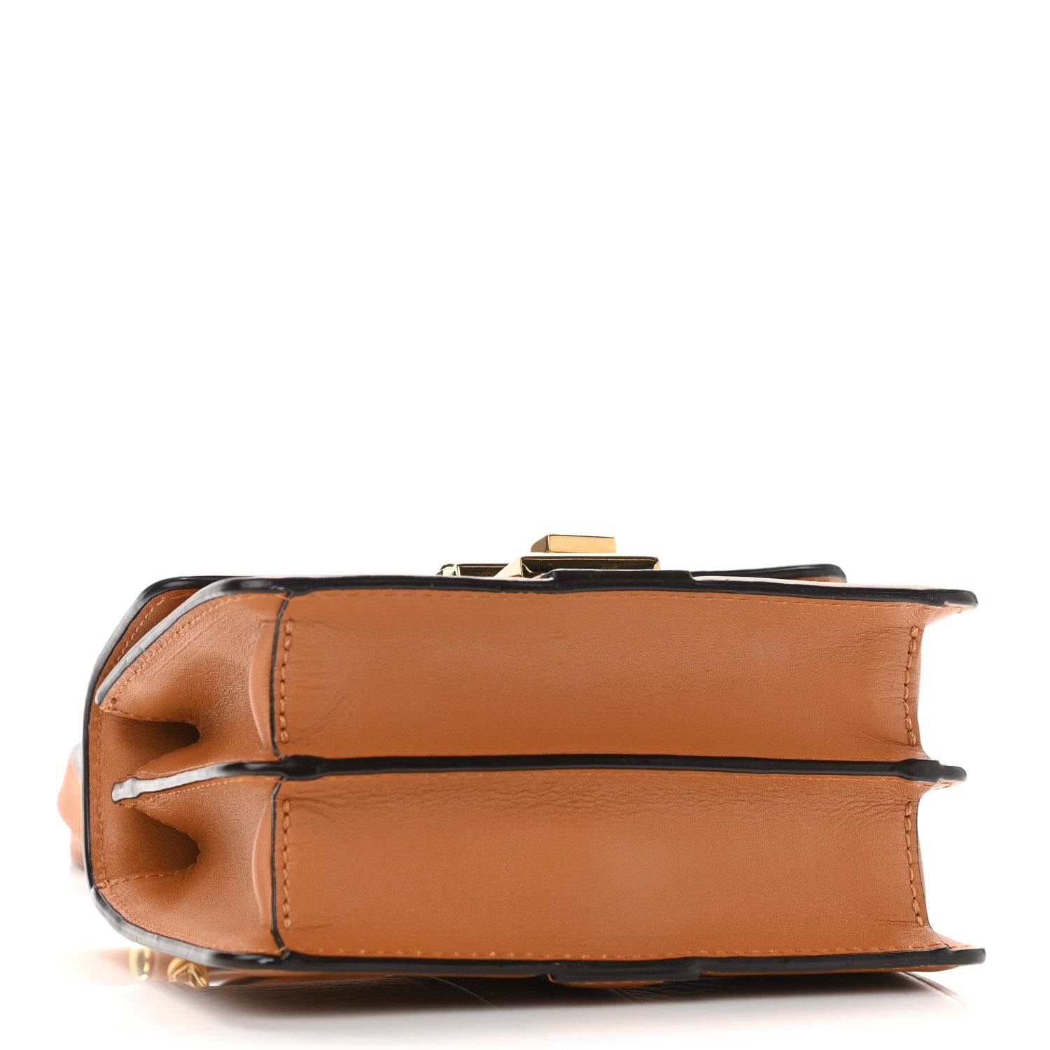 MCM Visetos Studded Tracey Satchel Cognac 4 of 10