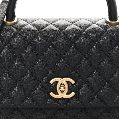 Chanel Caviar Quilted Small Coco Handle Flap Black 8 of 11