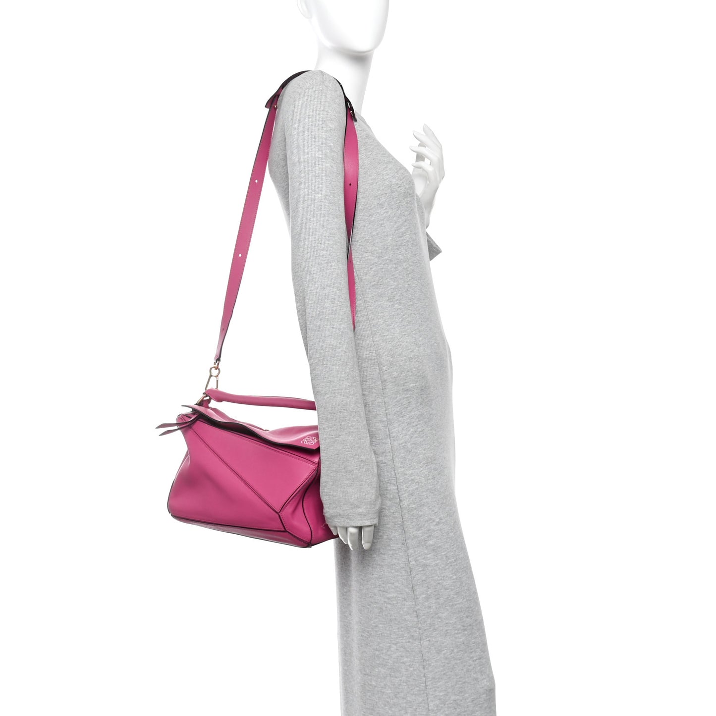 Calfskin Medium Puzzle Bag Fuchsia