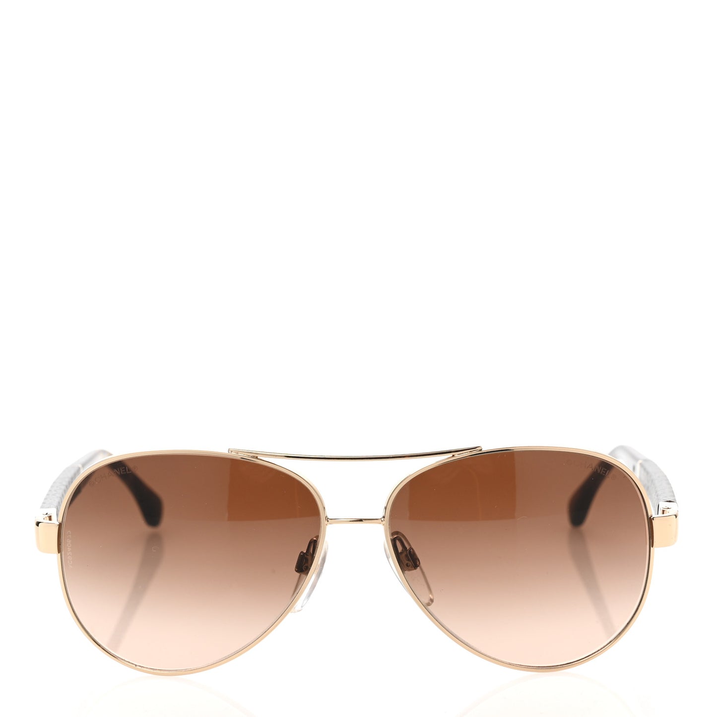 Lambskin Quilted CC Aviator Sunglasses 4195-Q Brown Gold