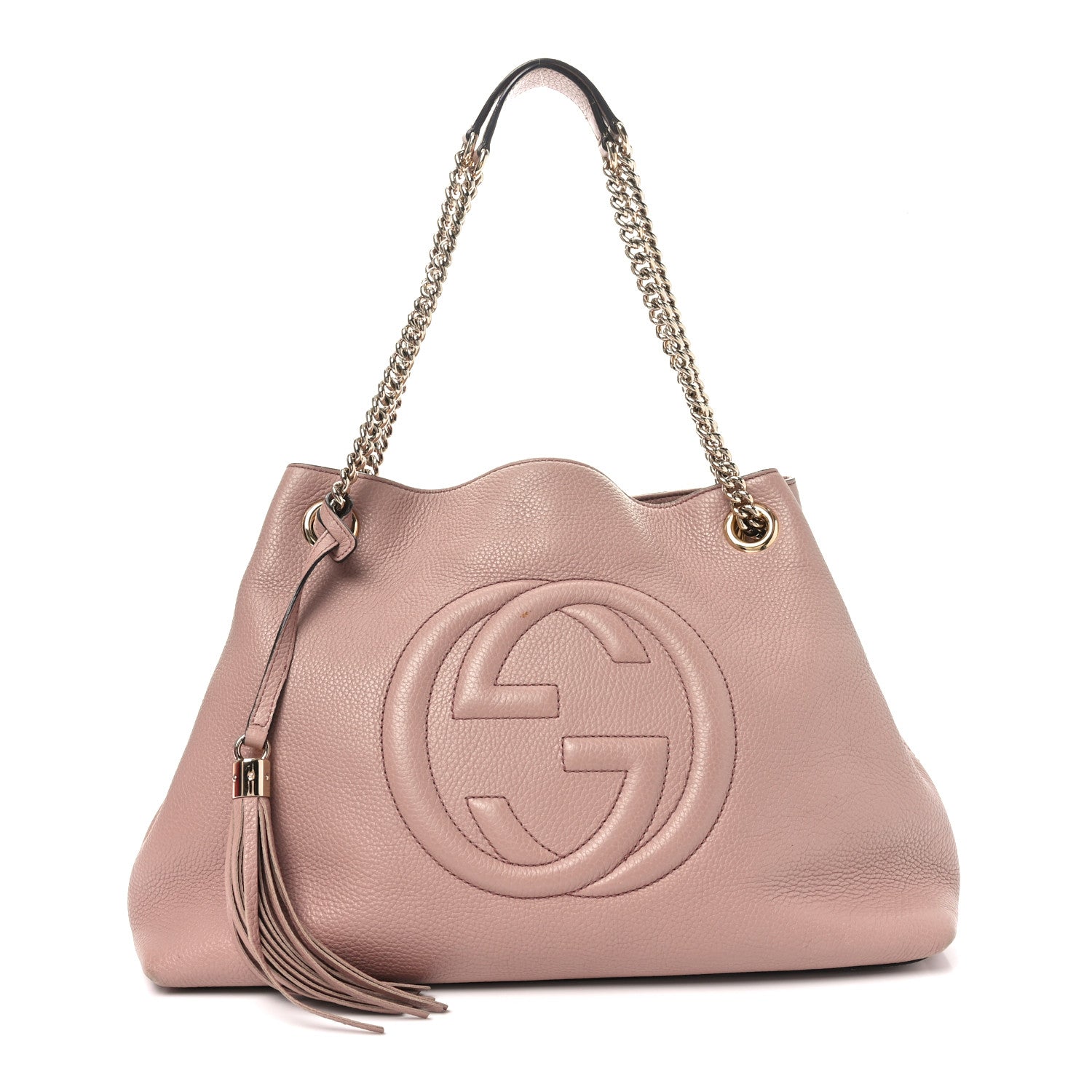 Gucci Pebbled Calfskin Medium Soho Chain Shoulder Bag Dark Cipria 1 of 10