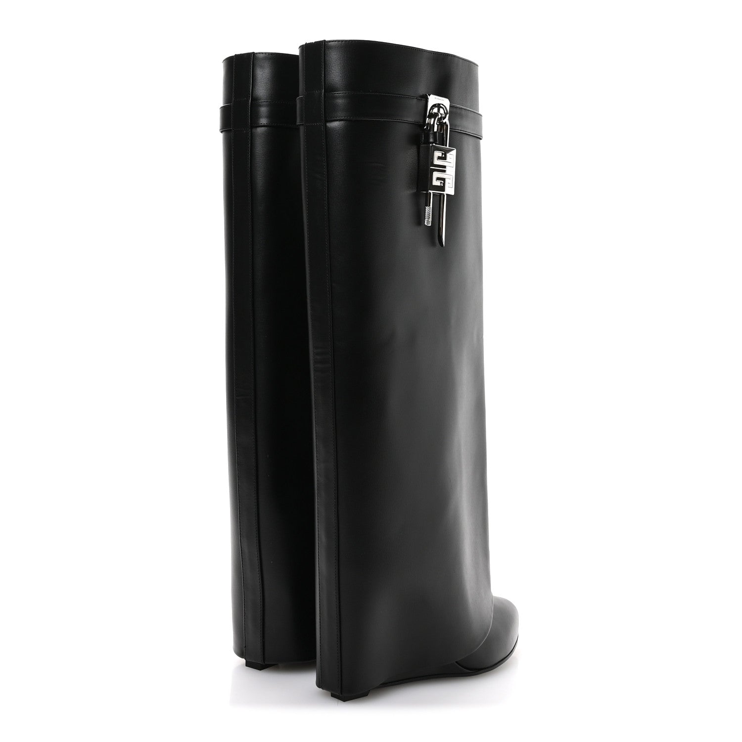 Givenchy Calfskin Shark Lock Wide Fit Pant Boots 37 Black 5 of 8