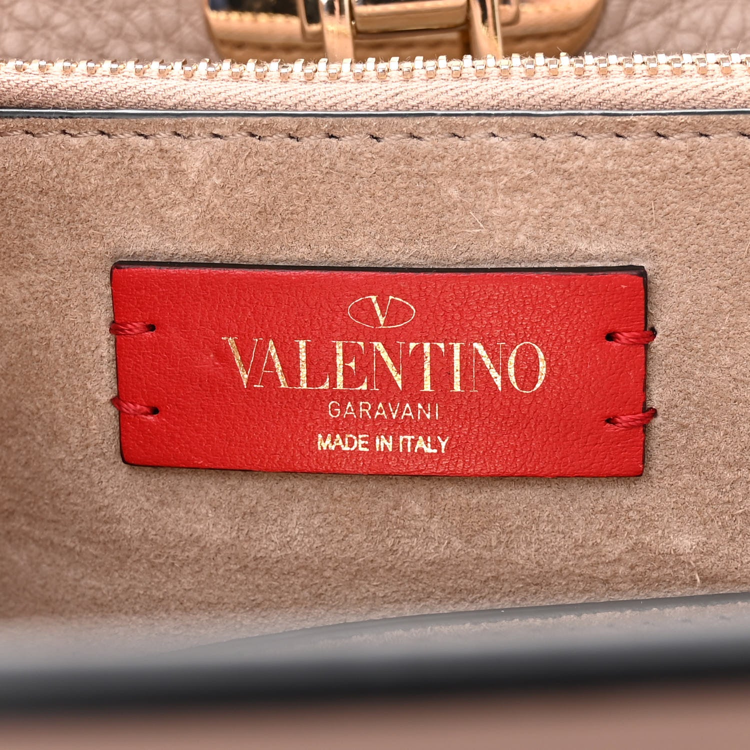 Valentino Garavani Pebbled Calfskin Small Rockstud Double Handle Bag Poudre 6 of 15