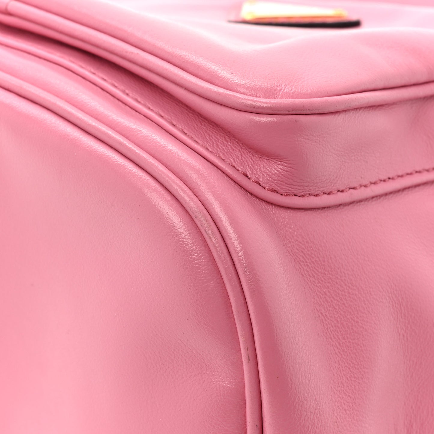 Soft Calfskin Saffiano Mini Bucket Crossbody Bag Peonia