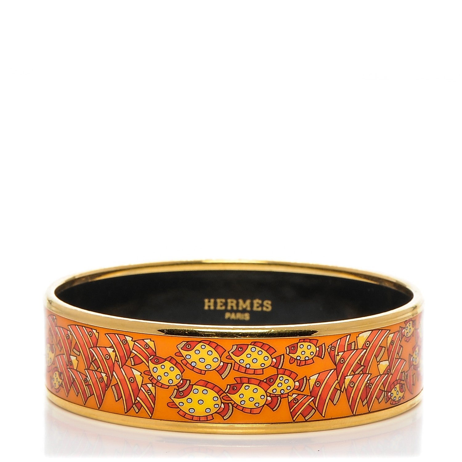 Hermes Enamel Printed Wide Rencontre Oceane Bracelet 62 1 of 5