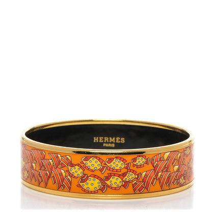 Hermes Enamel Printed Wide Rencontre Oceane Bracelet 62 1 of 5