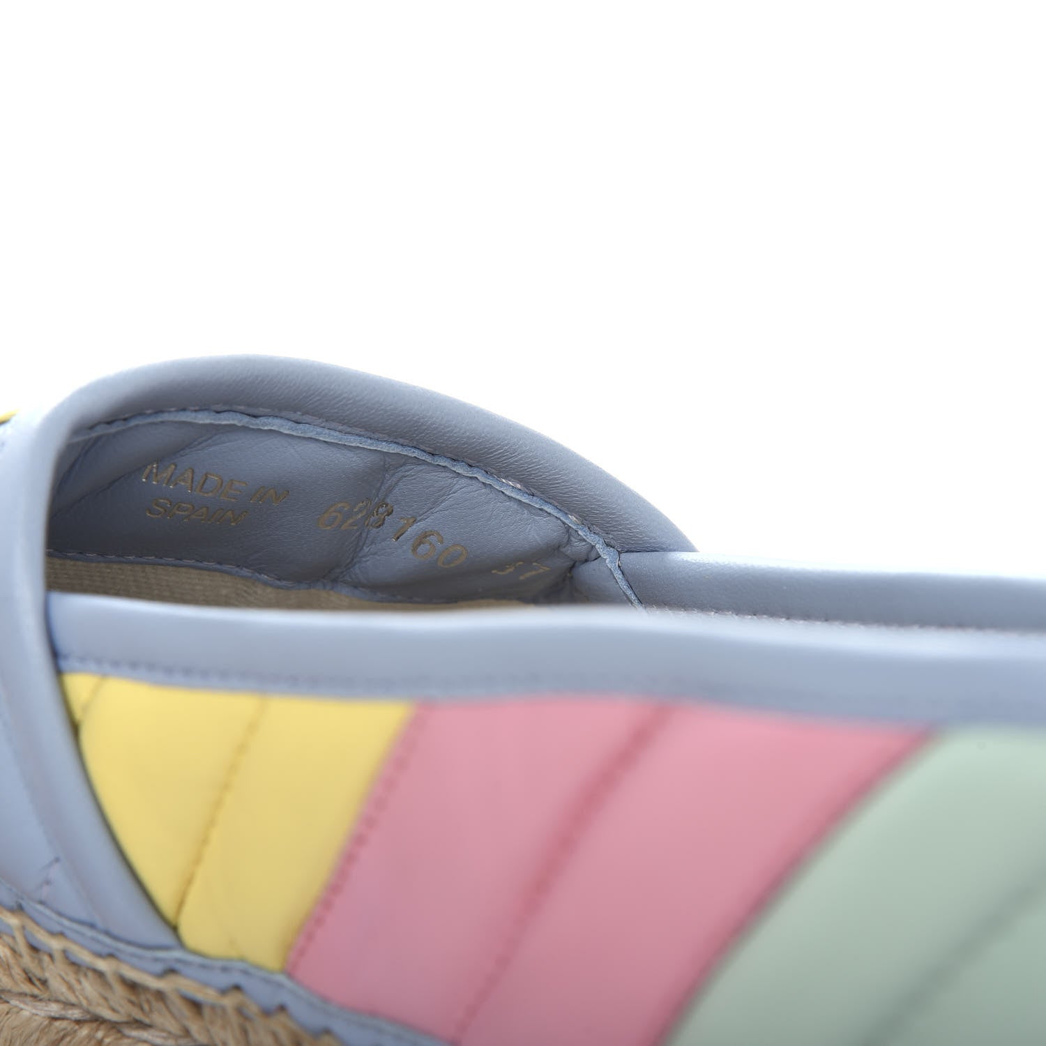Gucci Nappa Matelasse Diagonal GG Marmont Espadrilles 37 Multicolor Pastel 10 of 11