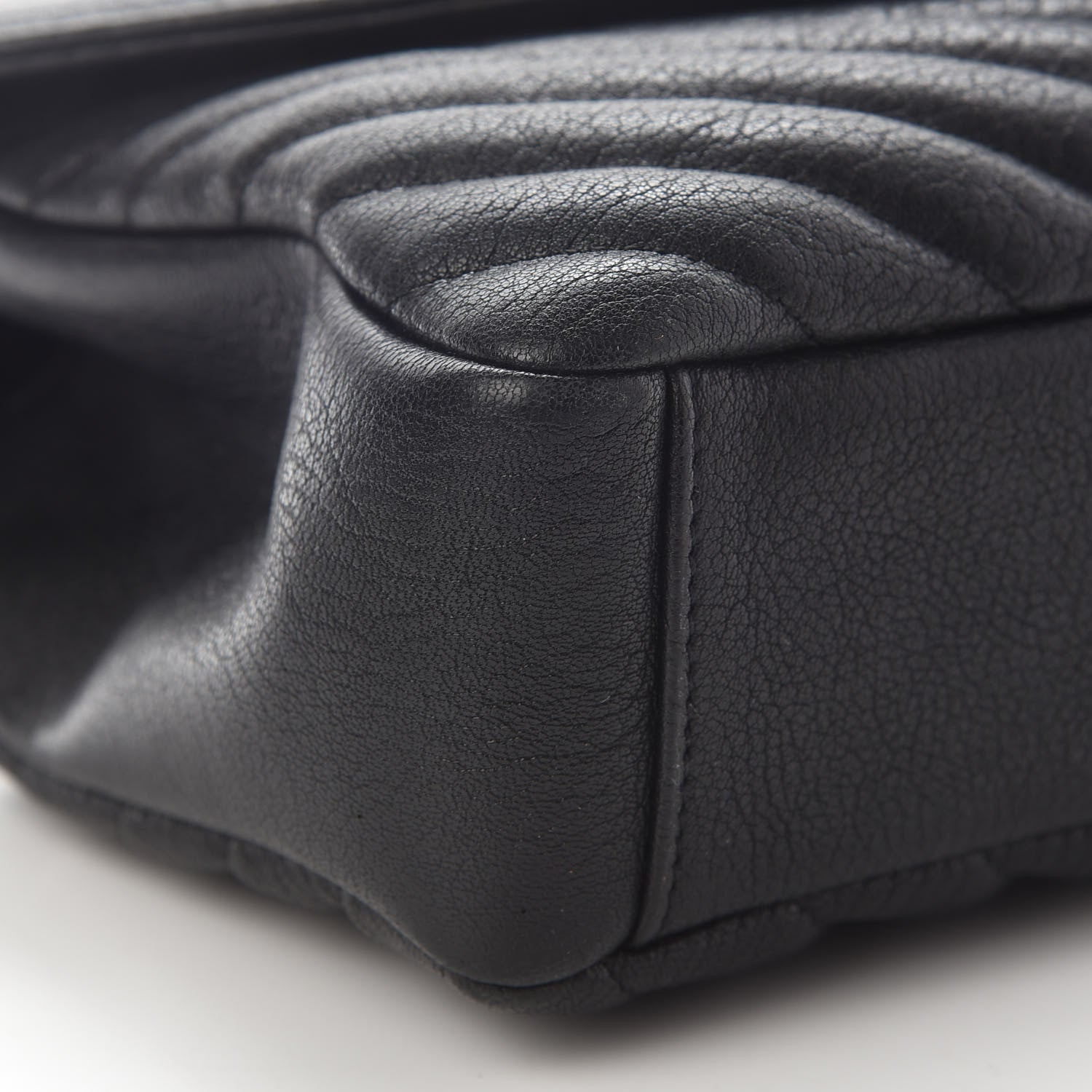 Saint Laurent Sheepskin Matelasse Chevron Monogram Large College Satchel Black 8 of 9