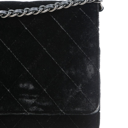 Chanel Velvet Quilted Wallet On Chain WOC Black 9 of 12