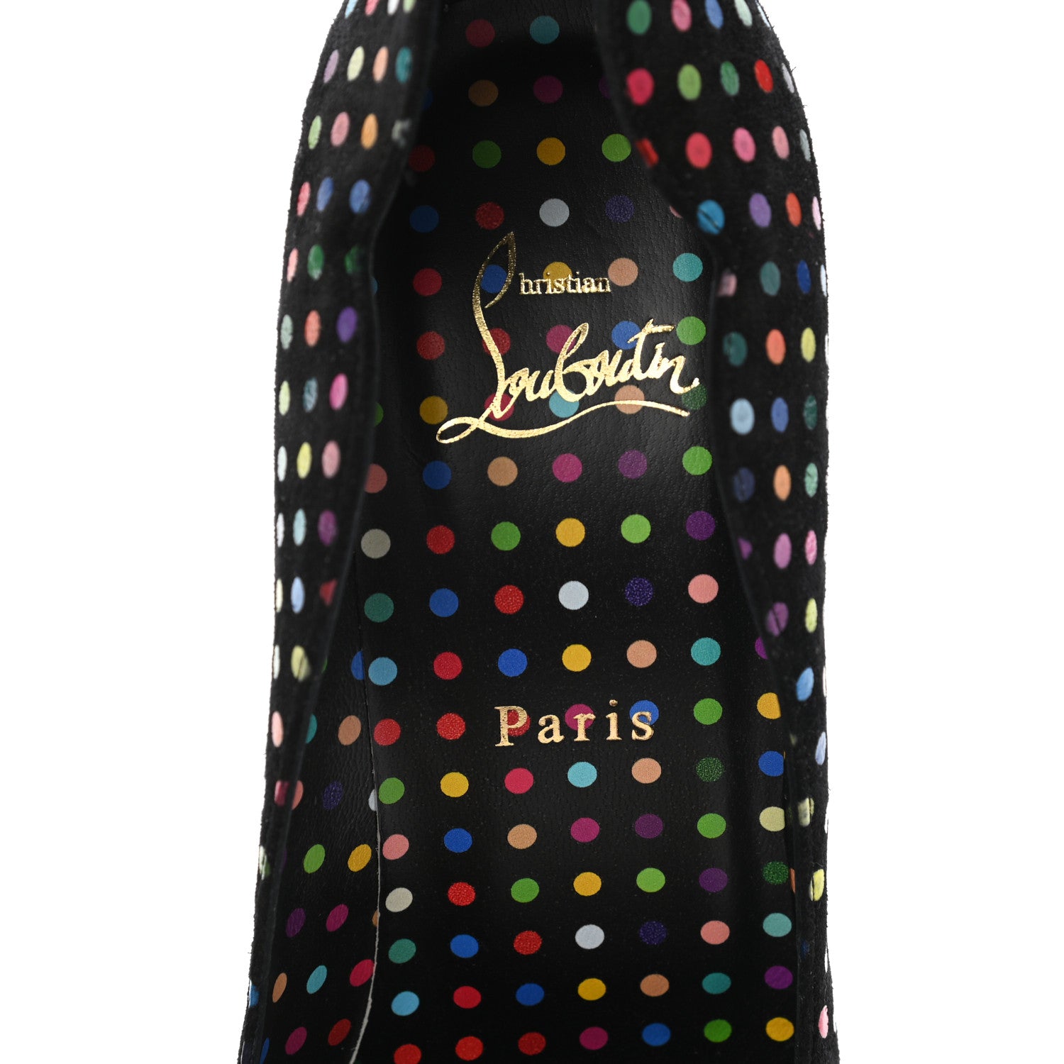 Christian Louboutin Suede Polka Dot Hot Chick 100 Pumps 40 Black Multicolor 7 of 8