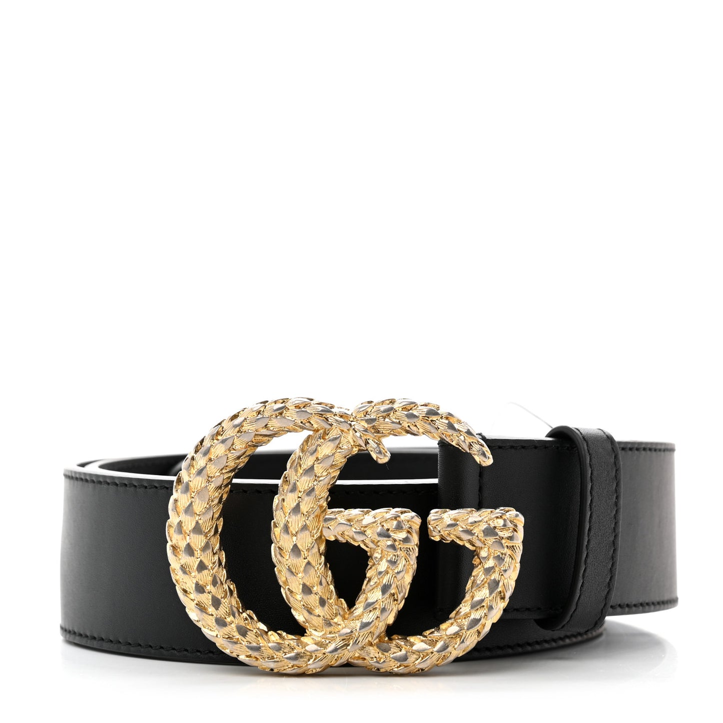 Moon Calfskin Scales Double G 40mm Belt 95 38 Black