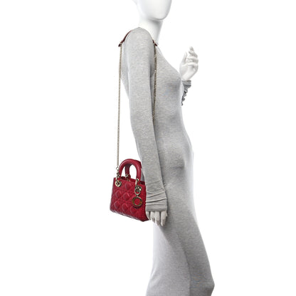 Christian Dior Lambskin Cannage Mini Lady Dior Red 2 of 11