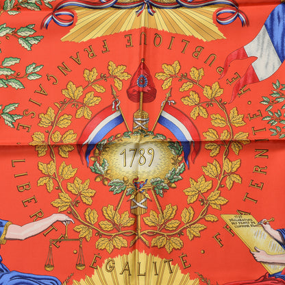 Hermes Silk Republique Francaise Liberte Egalite Fraternite 1789 Scarf 90 2 of 4