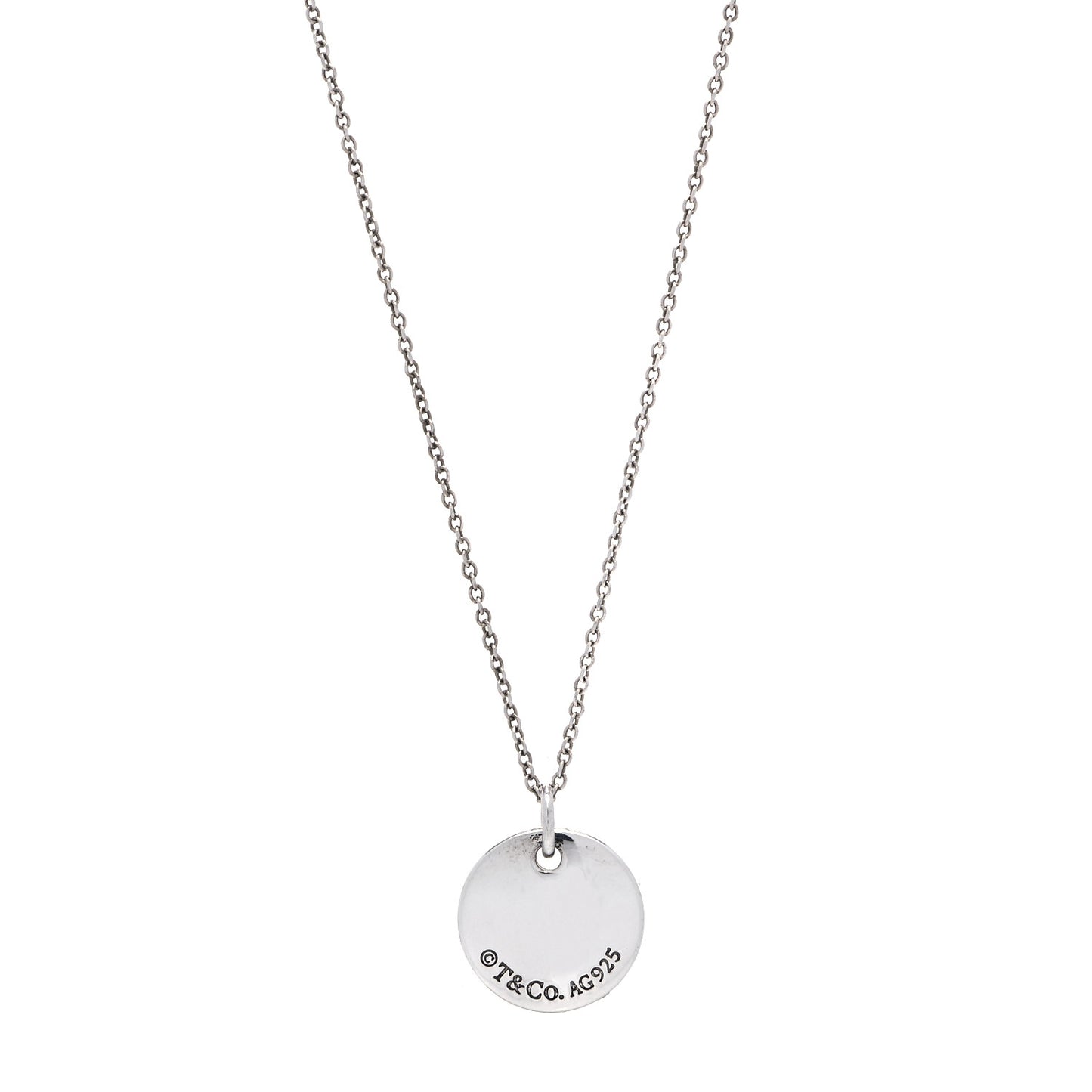 Sterling Silver Letter Y Round Pendant Necklace
