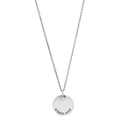 Tiffany Sterling Silver Letter Y Round Pendant Necklace 3 of 6