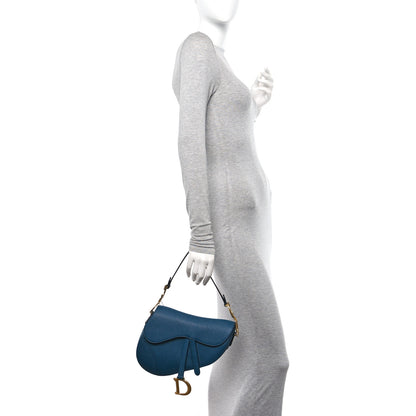 Christian Dior Grained Calfskin Saddle Bag Turquoise 2 of 10