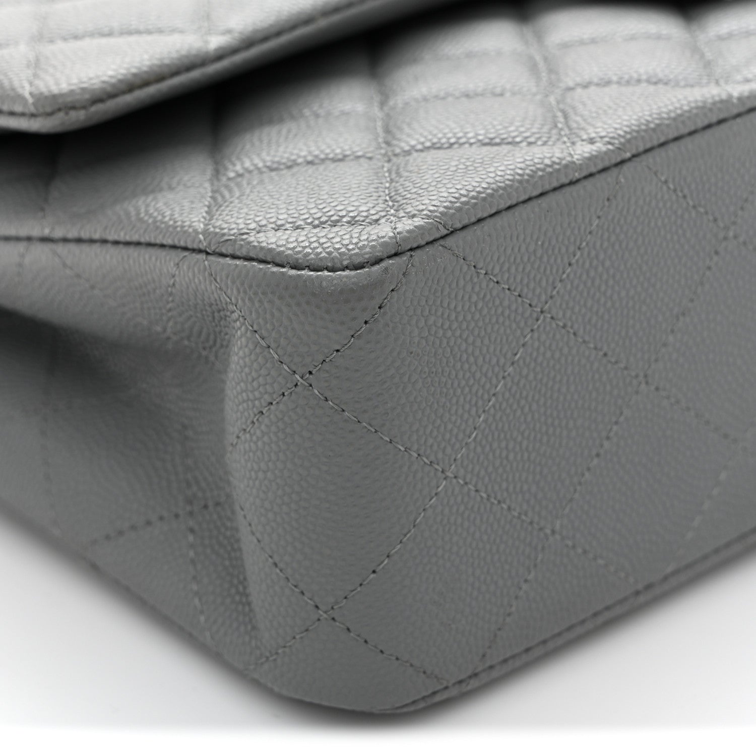 Chanel Caviar Quilted Medium Double Flap Grey 11 of 14