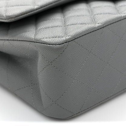 Chanel Caviar Quilted Medium Double Flap Grey 11 of 14