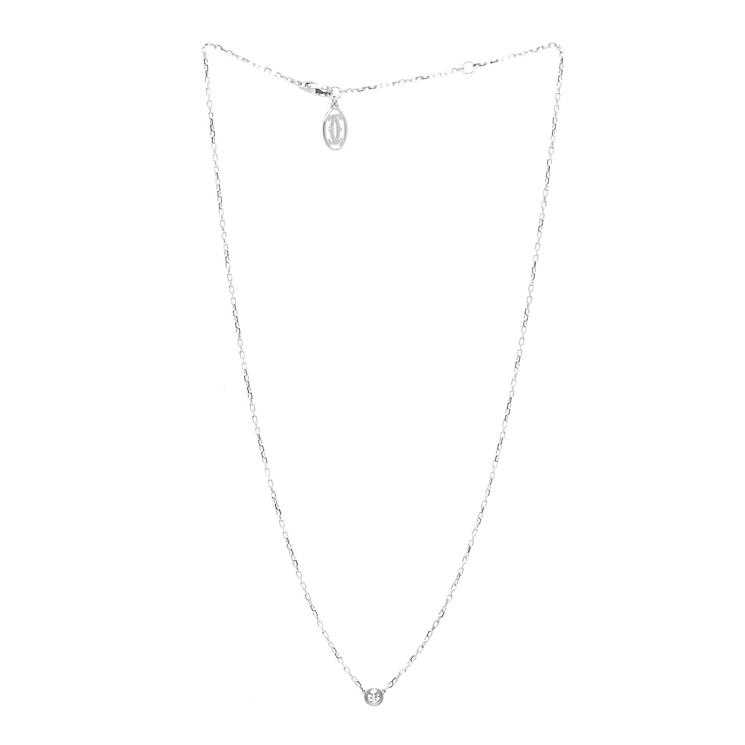 Cartier 18K White Gold Diamond SM D'Amour Pendant Necklace 3 of 8