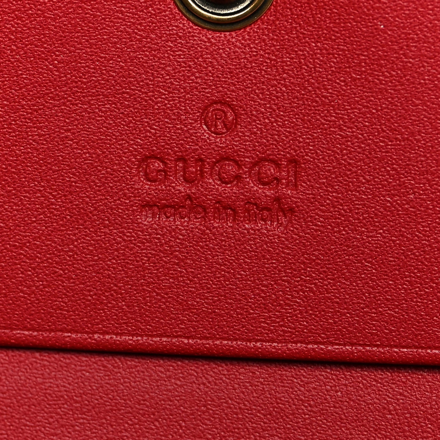 GG Supreme Monogram Cherry Embellished Card Case Wallet Hibiscus Red