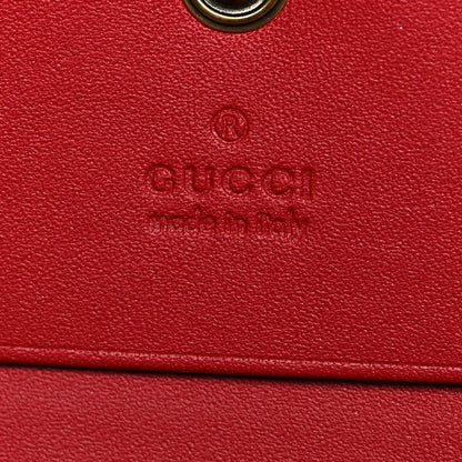 Gucci GG Supreme Monogram Cherry Embellished Card Case Wallet Hibiscus Red 7 of 8