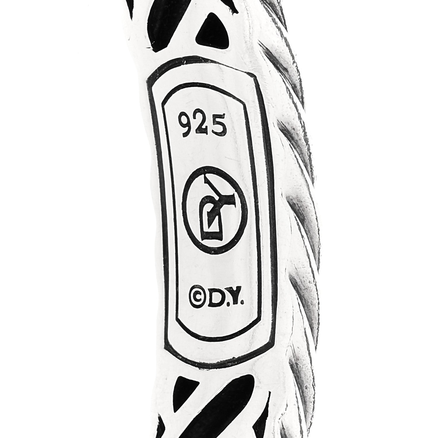 David Yurman Sterling Silver White Agate 10mm Sculpted Cable Bracelet 3 of 3