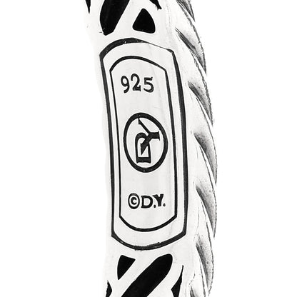 David Yurman Sterling Silver White Agate 10mm Sculpted Cable Bracelet 3 of 3