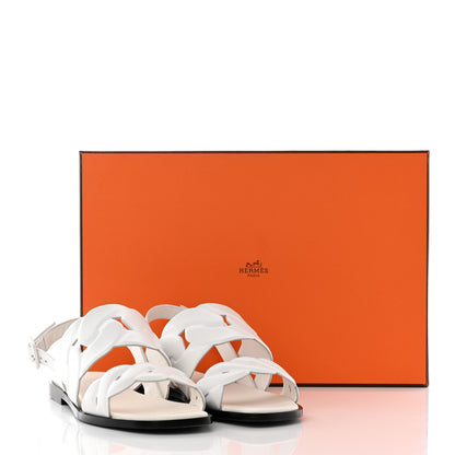 Hermes Nappa Womens Grace Sandals 36.5 White 20 of 20