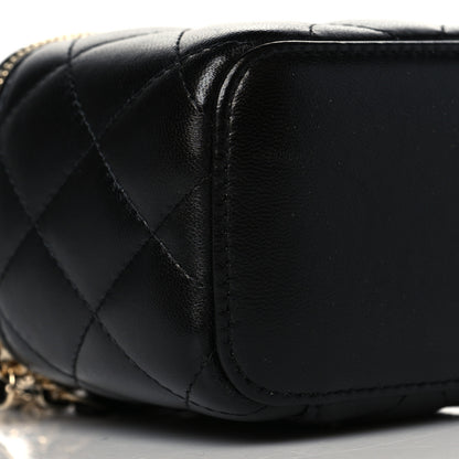Chanel Lambskin Quilted My Chanel Lady Vanity Case With Chain Black 9 of 10