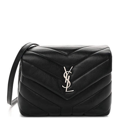 Saint Laurent Calfskin Y Quilted Monogram Toy Loulou Crossbody Bag Black 1 of 15