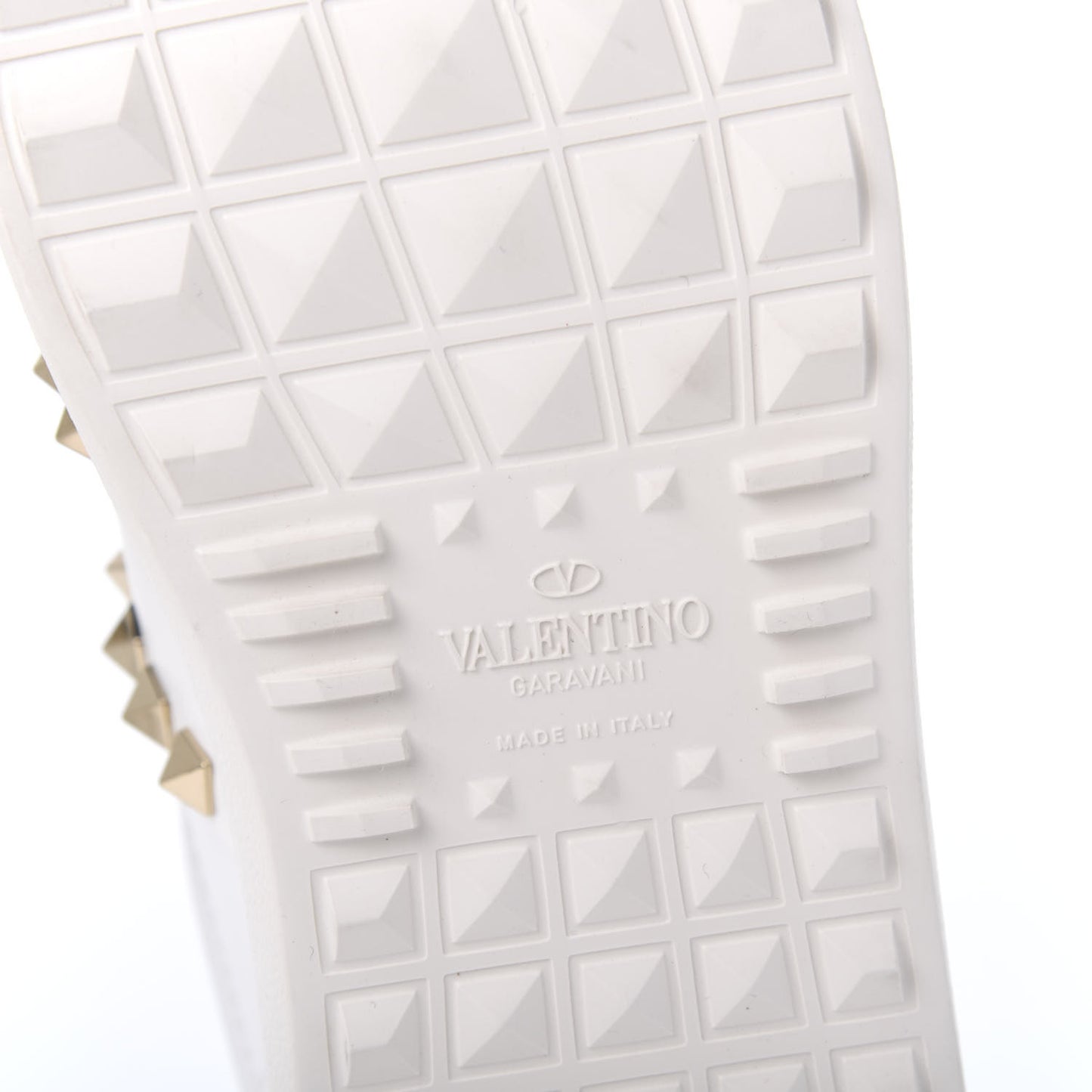 Calfskin Rockstud Untitled Open Sneakers 37.5 White