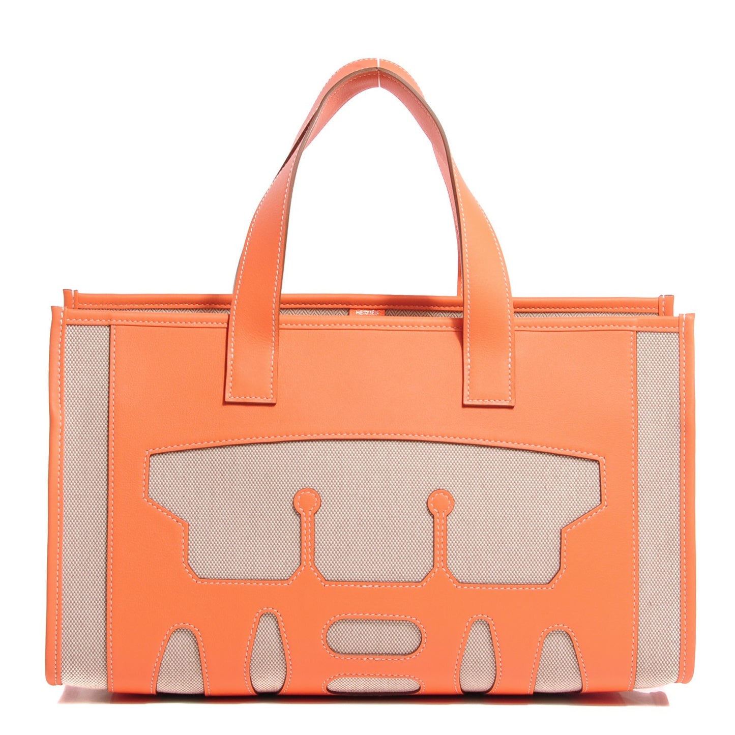 Swift Toile Petit H Decoupe Basse PM Skeleton Tote Crevette Natural