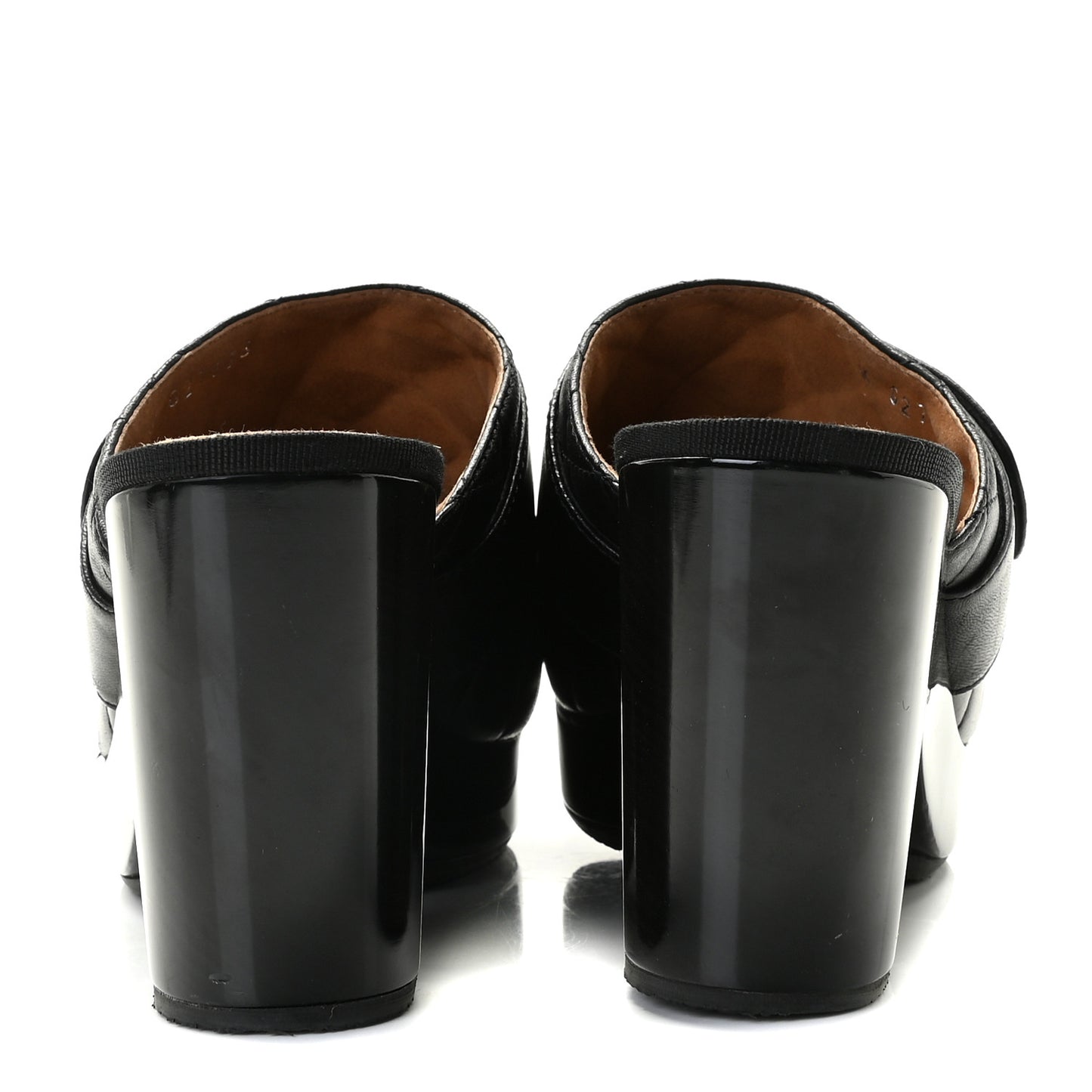 Lambskin Quilted CC Turn Lock Clogs 39.5 Black