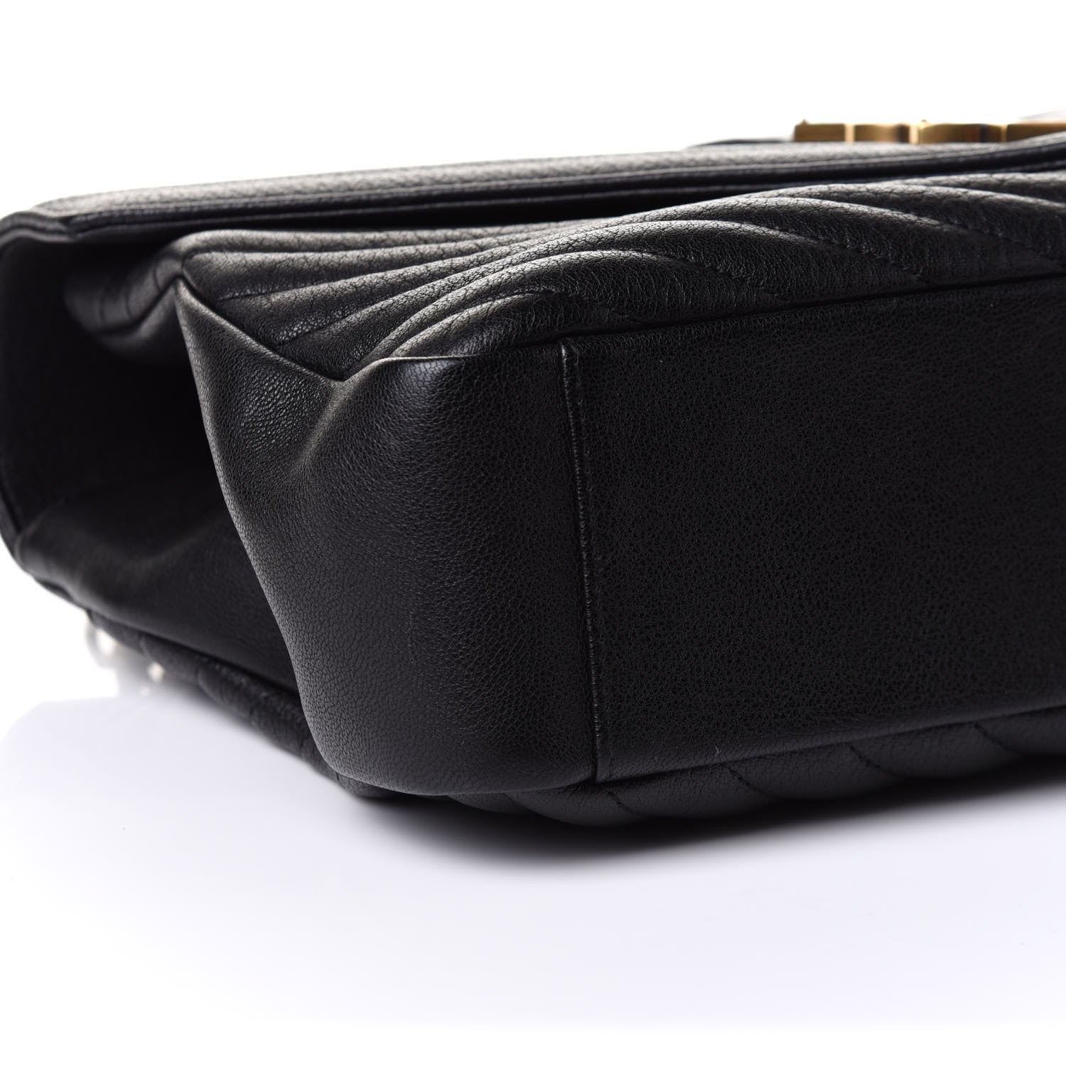 Saint Laurent Sheepskin Matelasse Chevron Monogram Large College Satchel Black 10 of 12