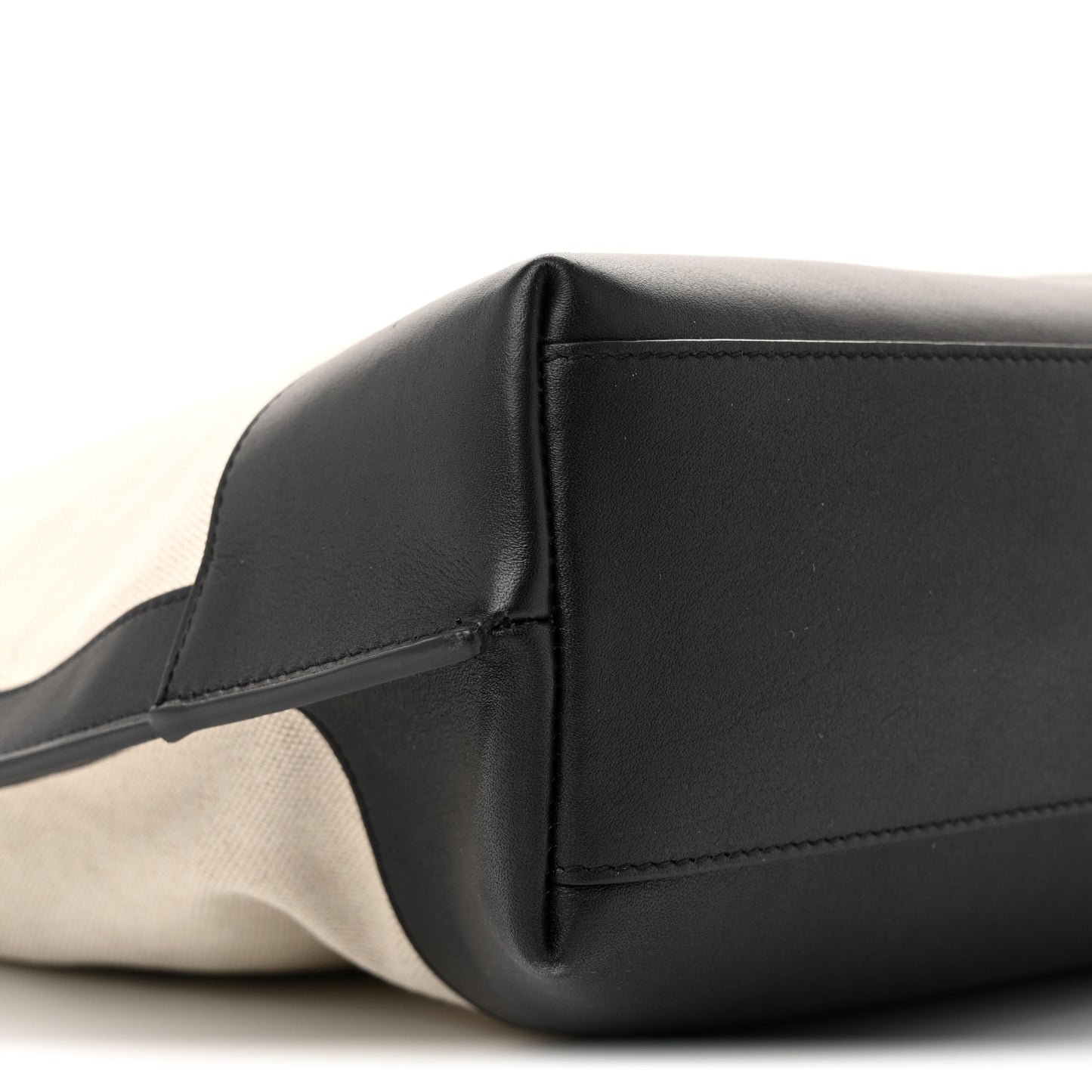 Canvas Calfskin Tag Hobo White Black