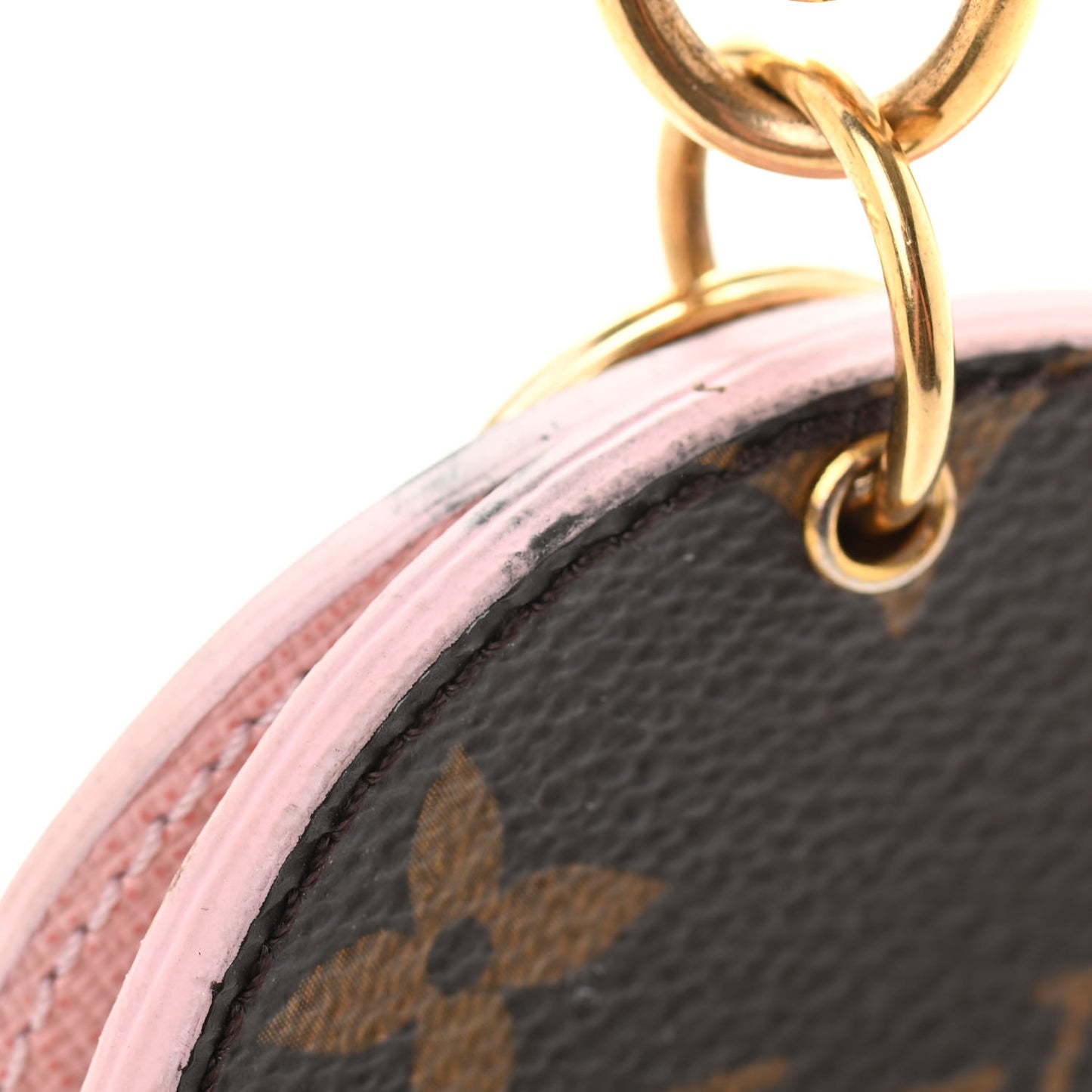 Monogram LV Mirror Bag Charm Key Holder Rose Ballerine